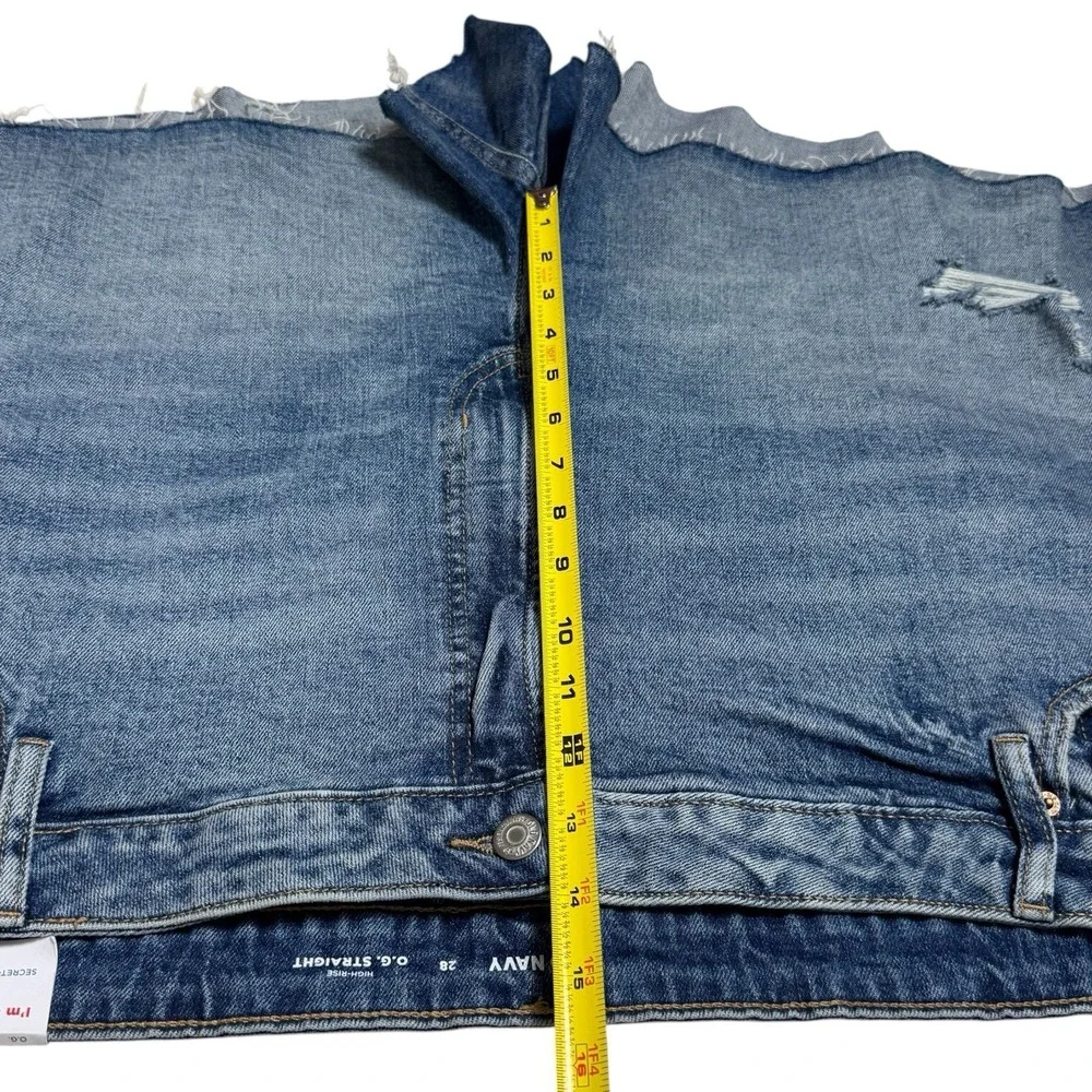 NEW Old Navy‎ High-Rise OG Straight Distressed Jean Shorts Capsule Summer 28